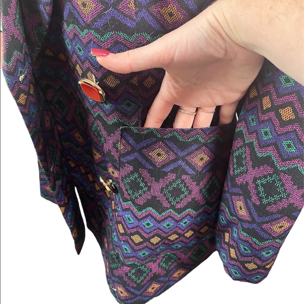 Vintage Structured Patterned 80’s Style Jacket - image 5